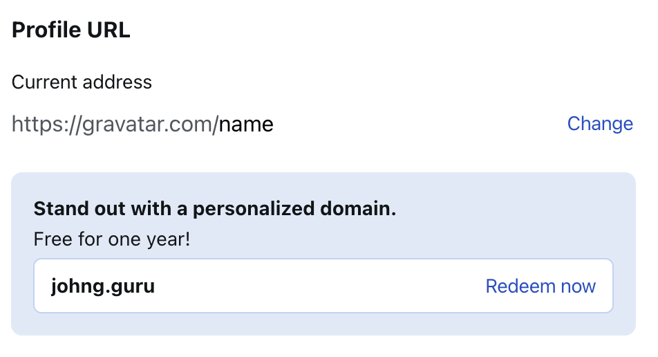 Account Settings – Gravatar Support